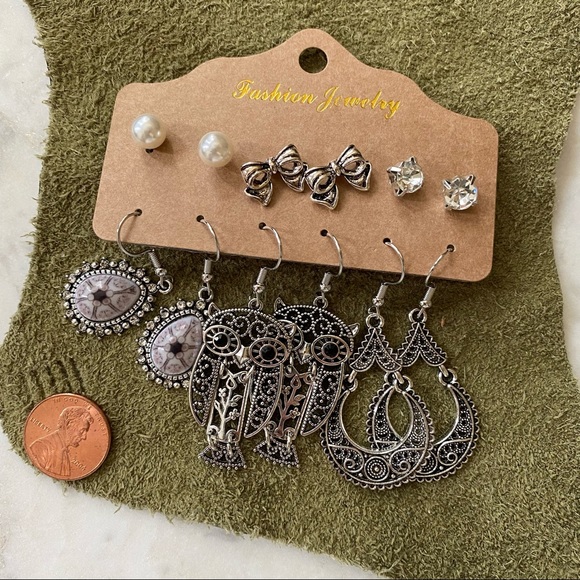 Bohemian Dangle + Stud Earrings - 6 Sets - Picture 3 of 8
